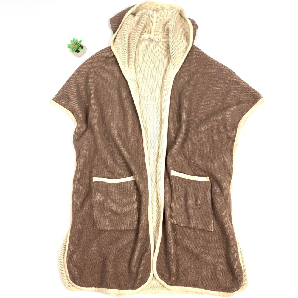 Soft Surroundings Wool Blend Knit Hooded Poncho